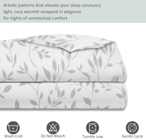 Duvet Cover King - Reversible Plants Branches Leaves Vines Printing