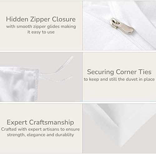 100% Egyptian Cotton Duvet Cover Queen White - Luxury Hotel Collection