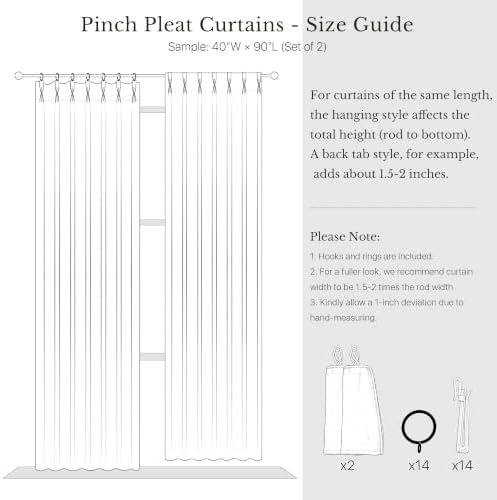 NICETOWN PRO 100% Full Blackout Curtains for Living Room, Gray Faux