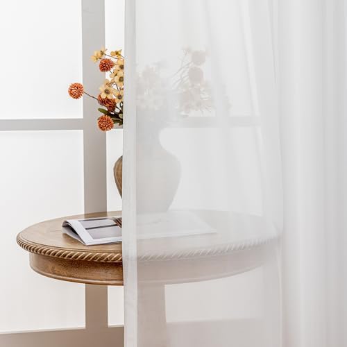 Off White Curtains 108-inch Pinch Pleated Curtains for Bedroom Living