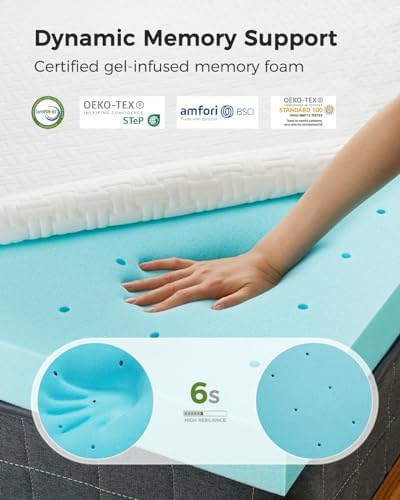 PERLECARE Queen 3 inch Cooling Mattress Topper with Bamboo Cover