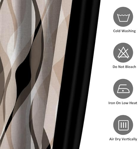 Cream Window Curtains Cream and Grey Abstract Striped Blackout Window