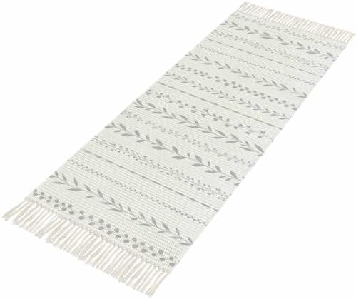 Modern Minimalist Hallway Runner Rug 2'x5', Rustic Leaves Vertical