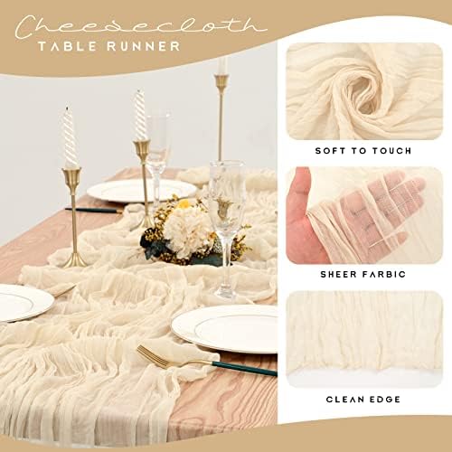 12 Pack Cheesecloth Table Runner 35 x 120 inch Long Boho Cheese Cloth