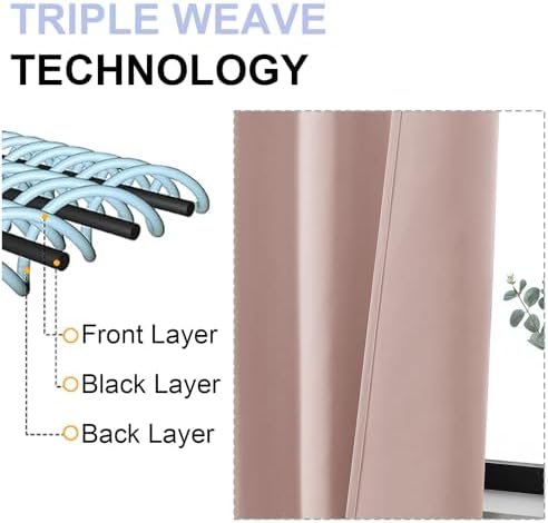 Simplebrand Ava Blush Extra Long Blackout Curtains 108 Inches Long 2
