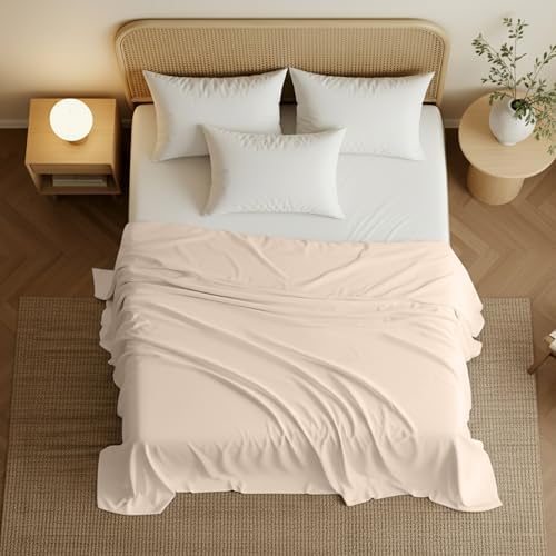 Queen Size Flat Sheet Only, Ultra Soft & Breathable Hotel Sheets