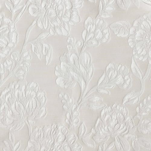 Laura Ashley Wrinkle Resistant Annaleigh Tablecloth, 60" x 102", Ivory