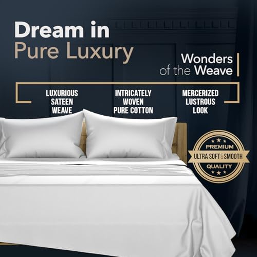 TEXAS LINEN CO. 100% Egyptian Cotton Standard/Queen Size Pillow Cases