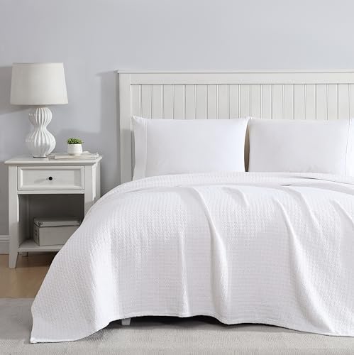 Grand Hotel Lightweight King Blanket, 100% Cotton, White