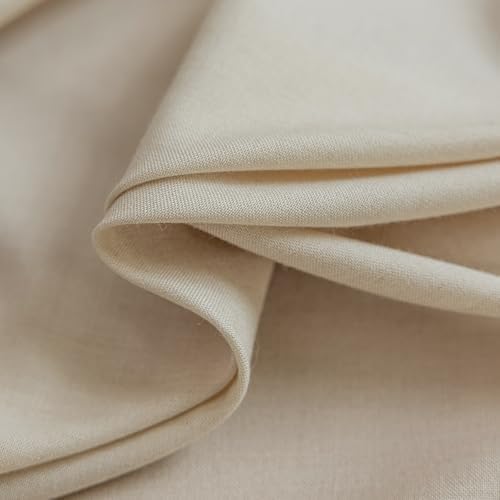 LETAU Beige Cotton and Wool Sheer Curtains 120 inches Long, Pinch