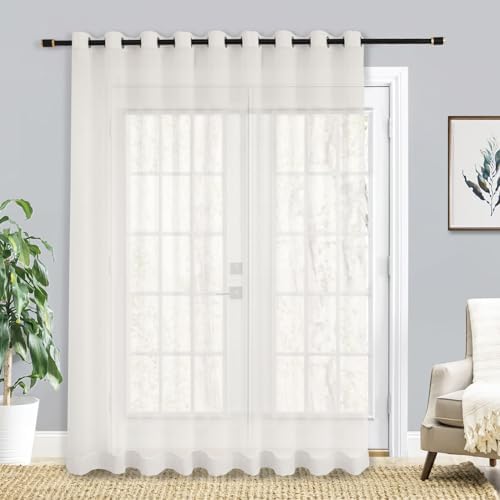 Macochico 120”Wx102”L Sheer Linen Curtains Semi Sheer Window Treatment