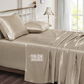 Vonty Taupe Satin Sheets Queen Extra Deep Pocket 18-24In 4PC
