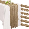 6 Pack 10FT Cheesecloth Table Runner 20 x 120 inch Long Boho Rustic