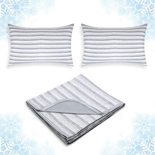 Ailemei Direct Cooling Throw Blanket and Cooling Pillow Cases Queen