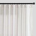 jinchan Striped Linen Curtains 63 Inch Length for Living Room Grey