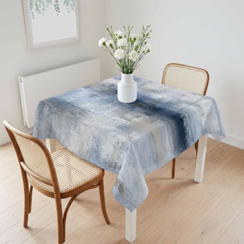 Square Tablecloth, Blue Gray Graffiti Texture Waterproof Table Cloth