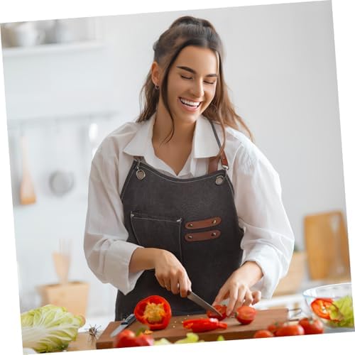 Kitchen Apron for Adults Canvas Bib Apron Straps Stylish and