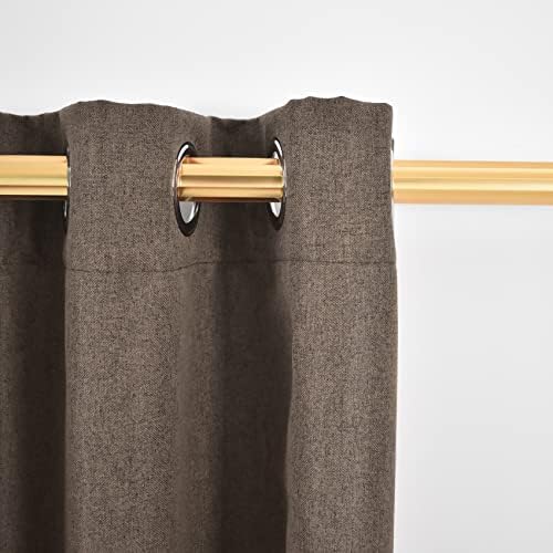 Brown Curtains Kitchen Linen Textured 92 inch Length Living Room