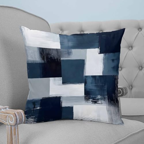 26x26 Pillow Covers Set of 2, Navy Blue White Throw Pillow Covers