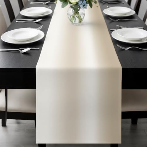Cream Ombre Table Runner 72 Inch Long Dresser Scarves Linen