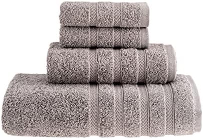 HALLEY Turkish Towels Set (4 Pieces) 650 GSM Highly Absorbent Super