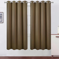 LEMOMO Brown Thermal Blackout Curtains/52 x 72 Inch/Set of 2 Panels