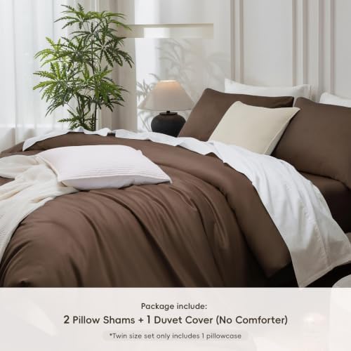 MooMee Queen Duvet Cover Set 100% Extra Long Staple Cotton Cooling