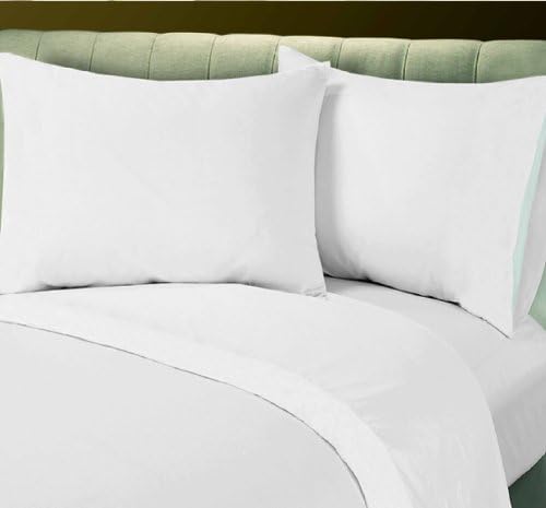 1 New White Queen XL Flat Bed Sheet T-200 Percale Hotel Linen