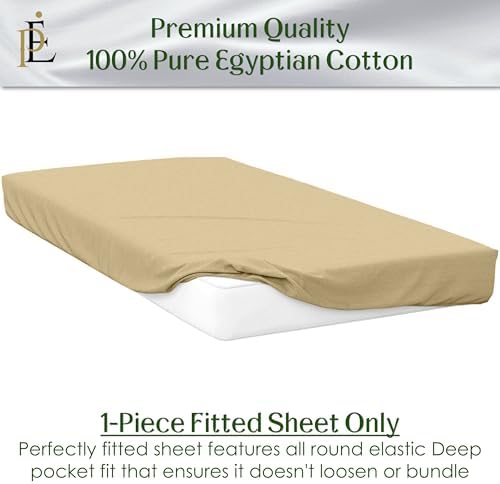 Twin-XL Fitted Sheet Only 800-TC Egyptian Cotton, 30" Deep Pocket