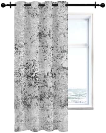 Abstract Gray Curtains 63 inches Long for Living Room Bedroom