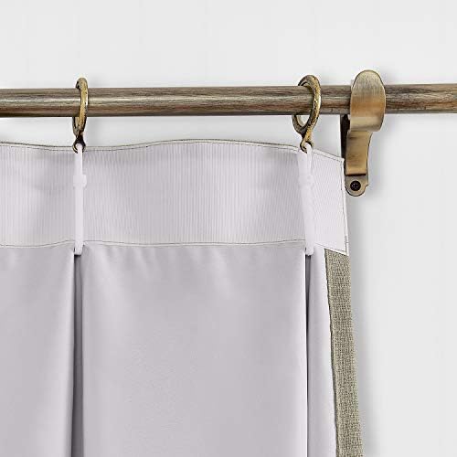 TWOPAGES 100% Blackout Linen Pinch Pleat Window Curtain 108 inches