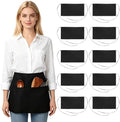 10 Pcs Waist Apron for Restaurant and Pub, 23.4 x 12 in Black Server