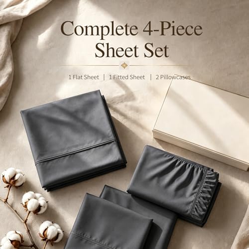 MEISHANG 1000TC Egyptian Cotton Sheets King, 16" Deep Pocket