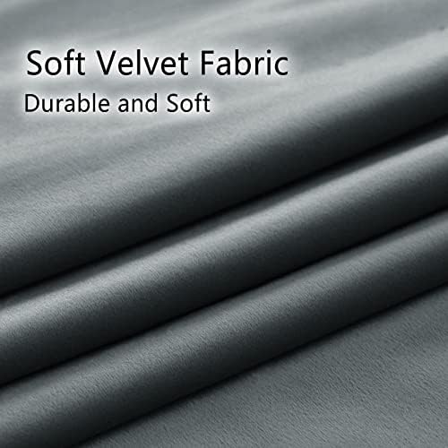 Macochico Pinch Pleated Blackout Curtain Drape with Liner Soft Velvet