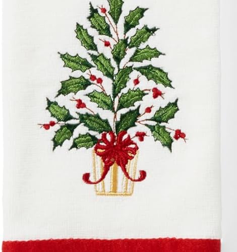 Lenox Holiday Tree Kitchen Towels, Set of 2, White, 18" W x 28" L