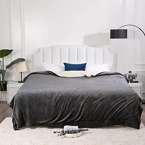 NANPIPER King Size Sherpa Blanket, Soft Fleece Throw for Bed