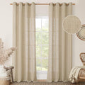 LAMIT Brown Sheer Linen Curtains for Living Room 96 Inches Long 2