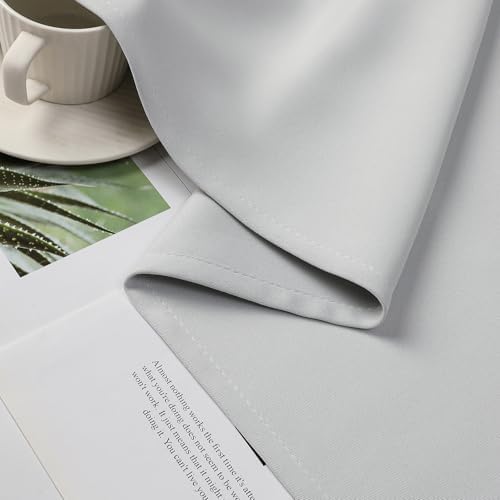 CUCRAF Grayish White Blackout Curtains 63 inch Length 2 Panels Set