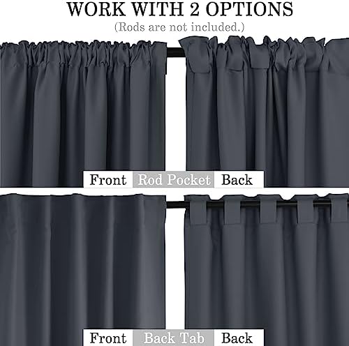 Macochico 120 Inch Long Curtains Rod Pocket and Back Tab Blackout