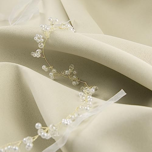 DUALIFE Cream Beige Curtains 72 Inch Length Blackout Window Curtain