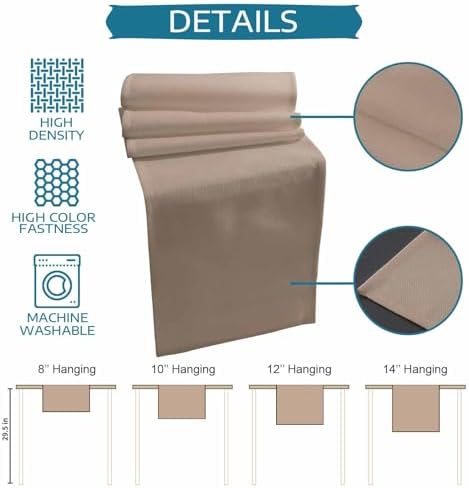 Beige Solid Color Table Runner, Washable Cotton Linen Table Runners
