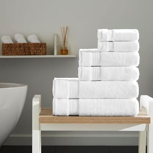 Ozdilek 6-Piece Bath Towel Set, 2 Bath, 2 Hand, 2 Wash, 100% Cotton