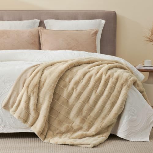 Cozy Bliss Fluffy Faux Fur Throw Blanket for Couch,Warm Cozy Soft
