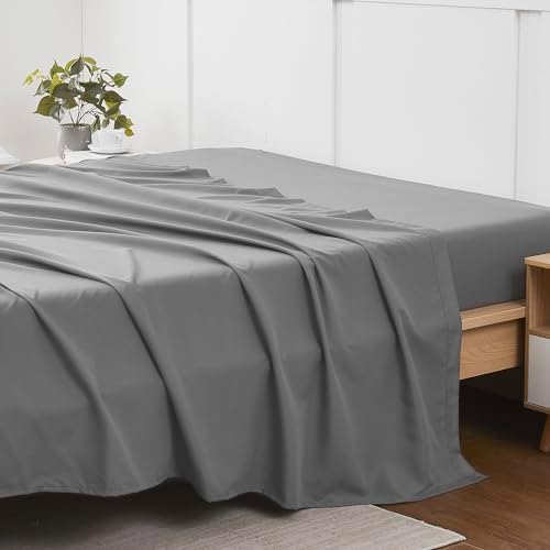 King Size Flat Sheet Only - Ultra Soft & Breathable Brushed Microfiber