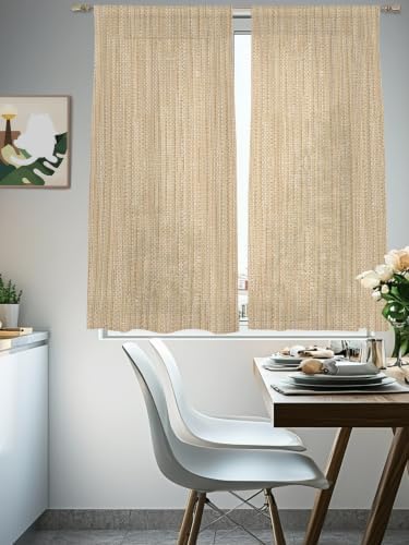 Modern Minimalist Art Sheer Curtains 72 Inch Length 2 Panels Set
