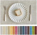 Softalker Faux Linen Cloth Placemats Set of 8-12 x 18 Inch, Beige