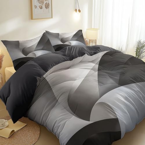Abstract Texture Arc Modern Microfiber Duvet Cover Set Queen