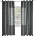 Macochico Light Filtering Curtains 63 Inches Long Linen Drapery Panels