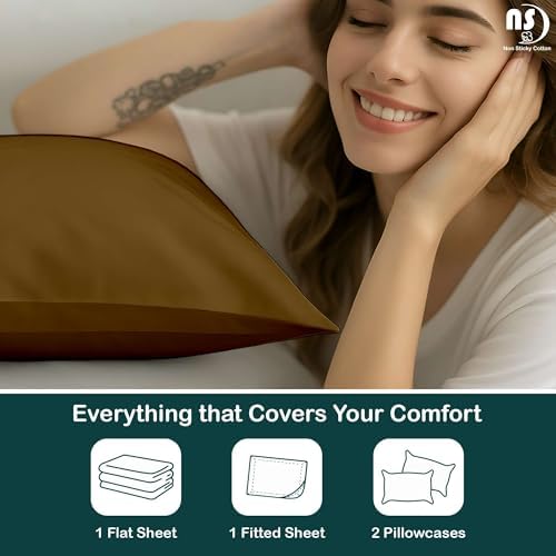 NON Sticky cotton 4 Piece Premium Egyptian Cotton Twin XL Bed Sheet