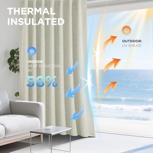 Joydeco Blackout Curtains for Bedroom - 100% Light Blocking 2 Panels